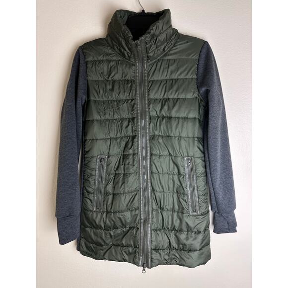 Mondetta green Zip-Up Puffer Jacket Cotton Blend Women’s small Preowned - Picture 1 of 5